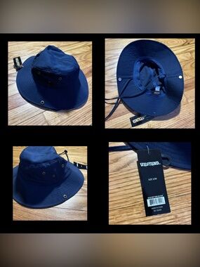 Westend Blue Safari Bucket Hat Adjustable Chin Strap Men’s Size S/M NEW!!